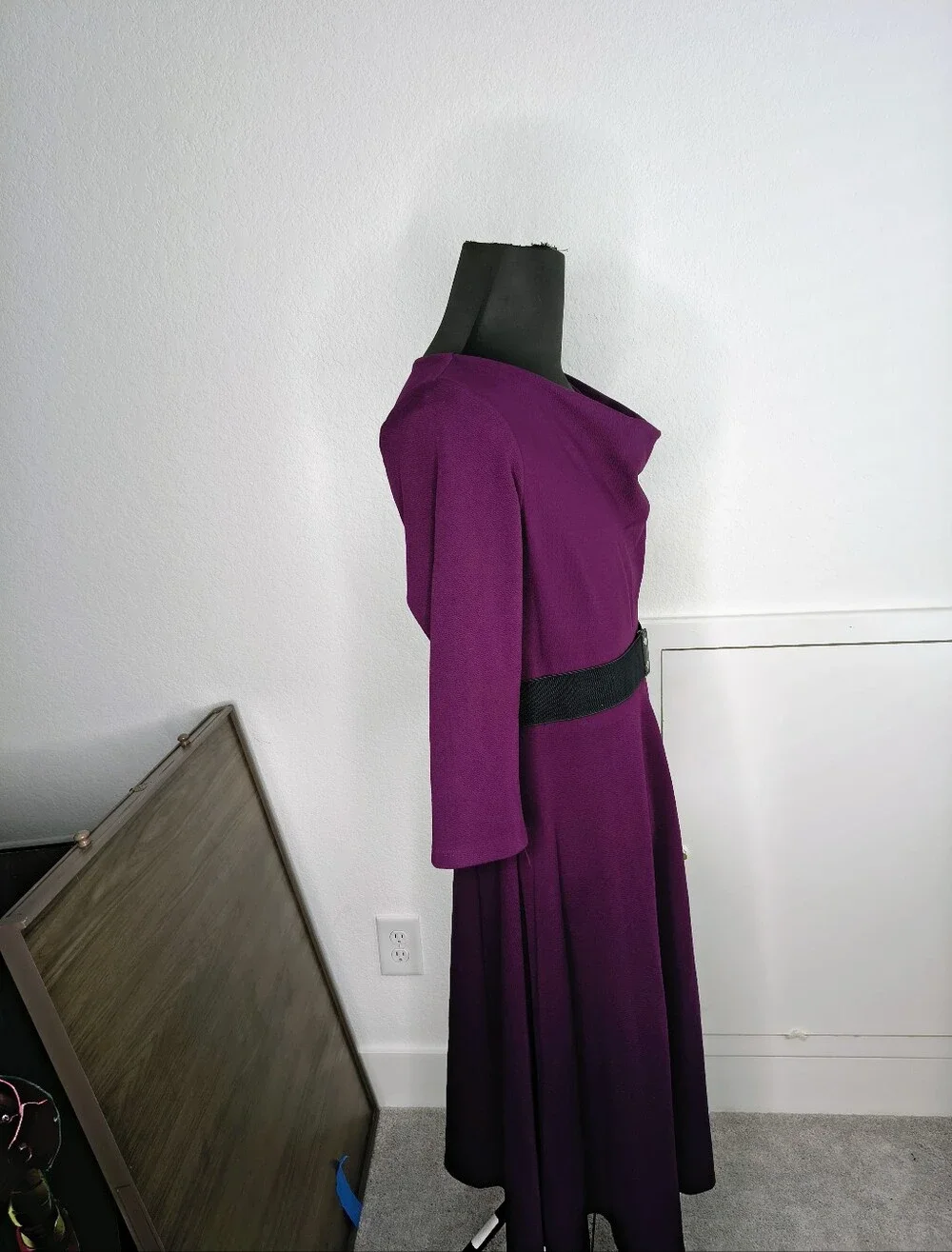 Danny & Nicole Plum Long Sleeve Dress